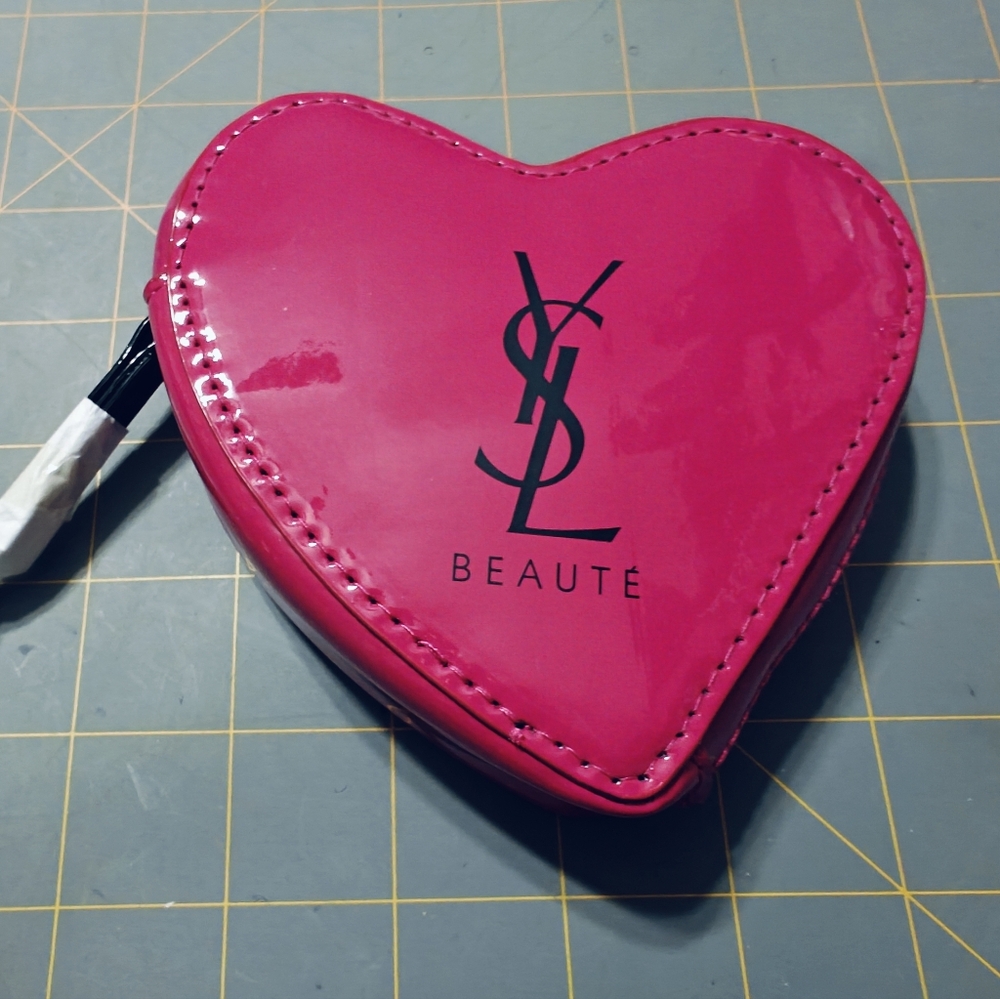 YSL Beauty Heart Make Up Pouch with Mirror NEW